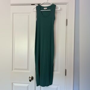 LOFT Green Sleeveless midi Dress